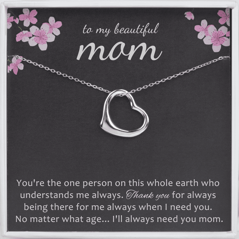 Mom Sterling Silver Necklace Jewelry Mother's Day Gift Set