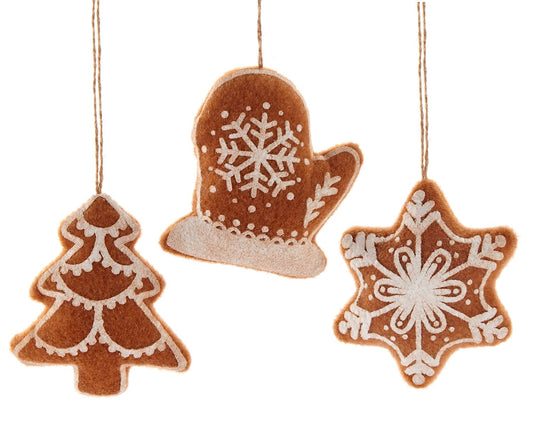 Felt Gingerbread Cookie Ornament -