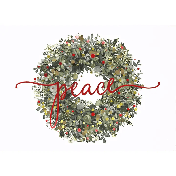 Wreath of Peace Deluxe Boxed Holiday Cards