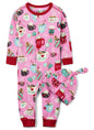 Infant Coverall with Cap - Girl's Holiday Cocoa -