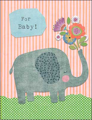 Leaning Tree Notions Card - New Baby