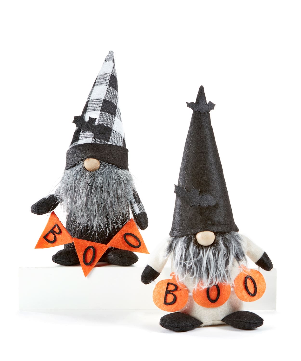 Plush Gnome w/ Halloween Sentiment Banner -