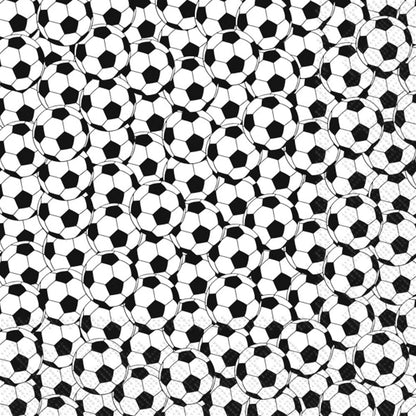 Soccer Black - Cocktail Napkin