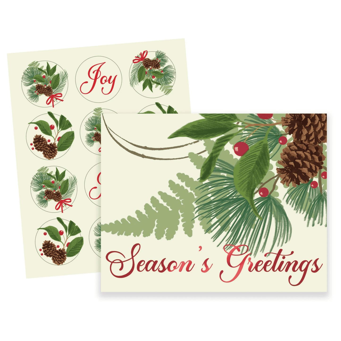 Holiday Corsage Card with Decorative Seals