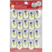 20 Mini Snowman Icing Decorations