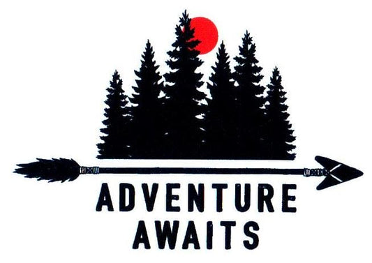 Adventure Awaits (Trees) Sticker Small (2 Inch)