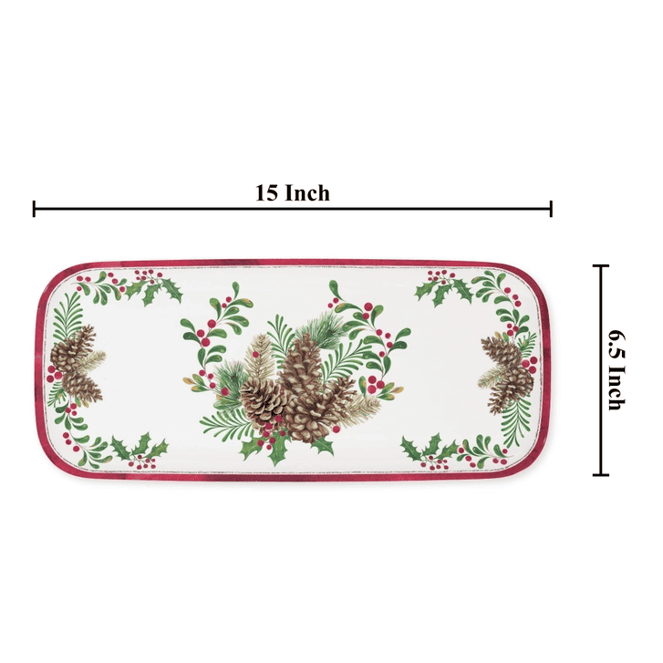 Pinecones 15" Melamine Rectangle Tray