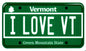 "I Love VT" License Plate Sticker