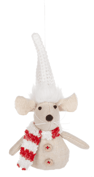 Winter Mice Ornament - White Hat