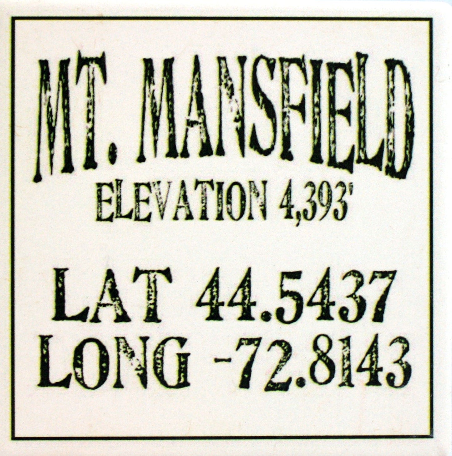 Local Towns Ceramic Coaster -  Mt Mansfield