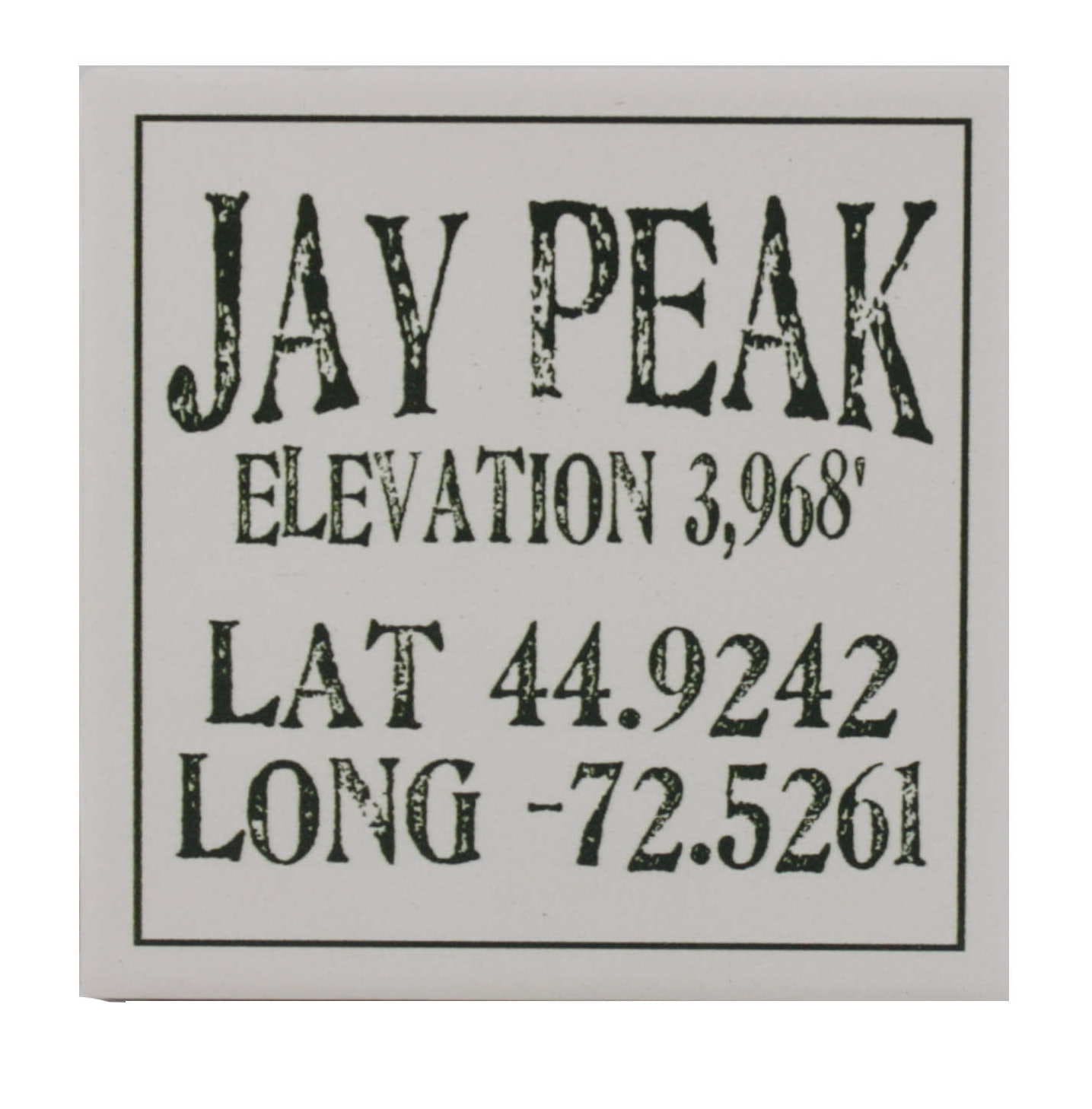 Local Towns Ceramic Coaster -  Jay Peak