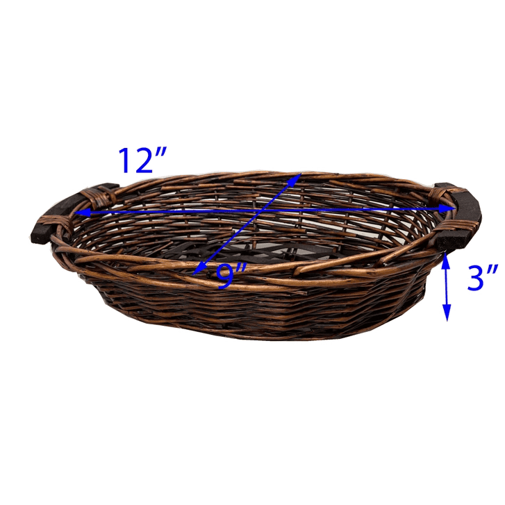 Oval Willow Tray Basket 12"