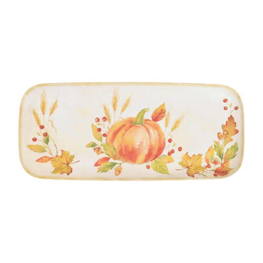 Harvest Pumpkin 15" Melamine Rectangle Tray