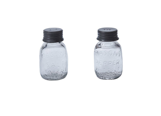 Mason Glass Jar Salt and Pepper Set