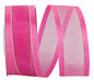 Sheer Satin Edge Metallic Fuchsia Ribbon -  Per Yard