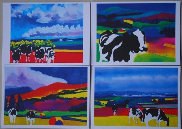 Woody Jackson Note Card Set - Colorful Cow -