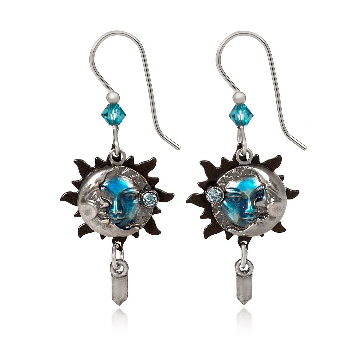 Blue Eclipse Layered Earrings