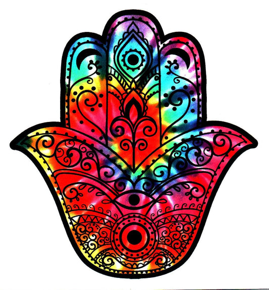 Tie Dye Hamsa Sticker Large (4 Inch)