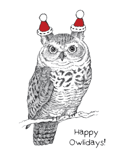 Owliday Hat - Holiday Card