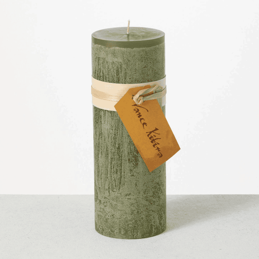 Green Timber Pillar Candle