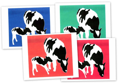 Woody Jackson Note Card Set - Colorful Cow -