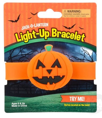 8.5" Light-Up Jack-O-Lantern Snap Bracelet