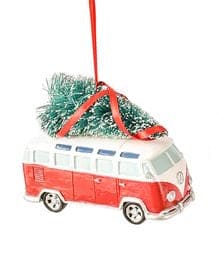 Van With Christmas Tree Ornament