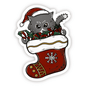 Cat Christmas Stocking Sticker