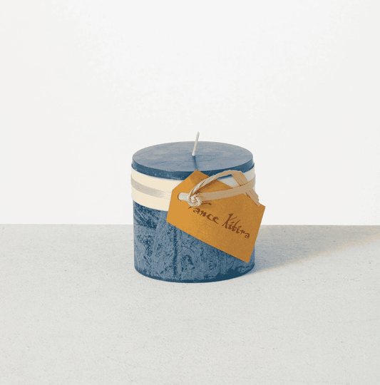 Timber Pillar Candle (3.3") Blue