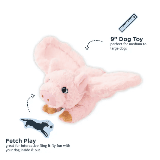 Plush Pig Fling & Fetch Toy - 12"