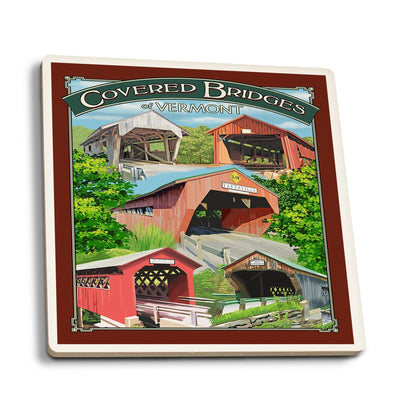 Ceramic Coaster - Bridges of Vermont Montage