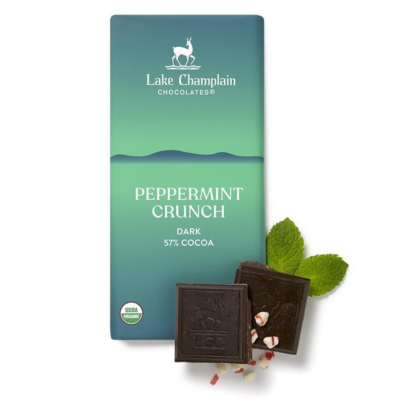 Lake Champlain Organic Peppermint Crunch Dark Chocolate Bar