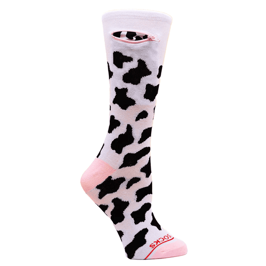 Pocket Socks - Cow Spots - Womens