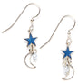 Silver Star And Moon With Dangle Earring