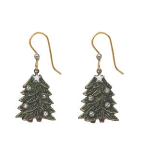 Christmas Tree With Crystals and Star Earrings