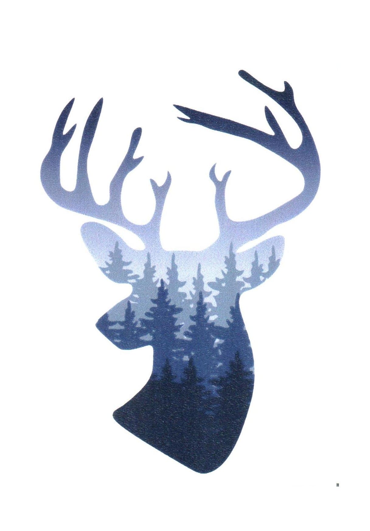 Deer Head Silhouette Sticker