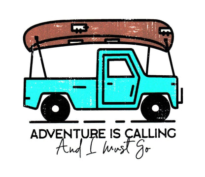 Adventure Is Calling Must Go Canoe Truck Sticker