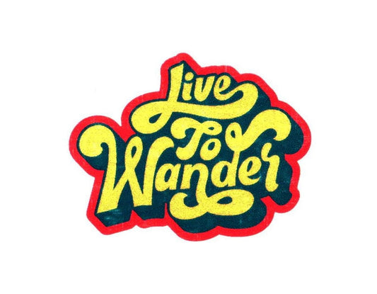 Live To Wander With Red Outline Sticker