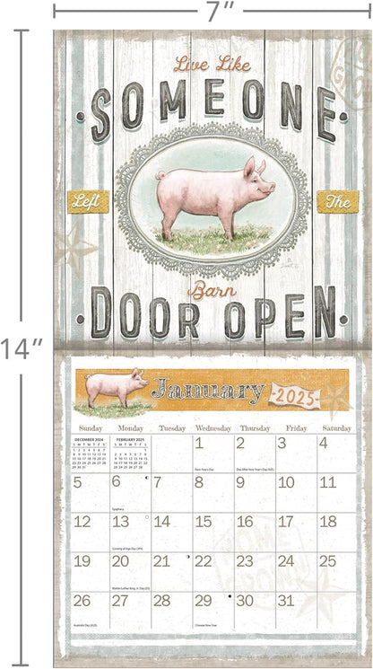 Farmhouse 2025 Mini Wall Calendar