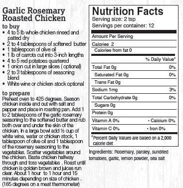 Halladay's Garlic Rosemary Roasted Chicken Seasoning