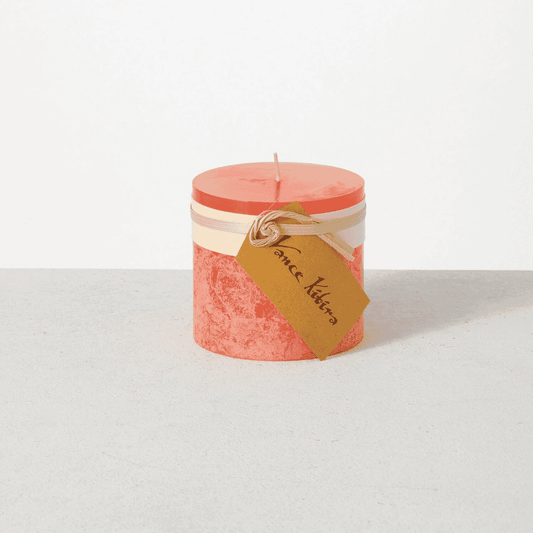 Timber Pillar Candle (3.3") Coral