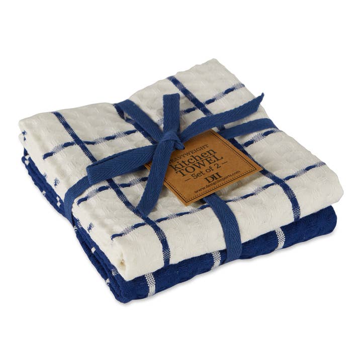 Kitchen Windowpane Waffle Dishtowel Set of 2