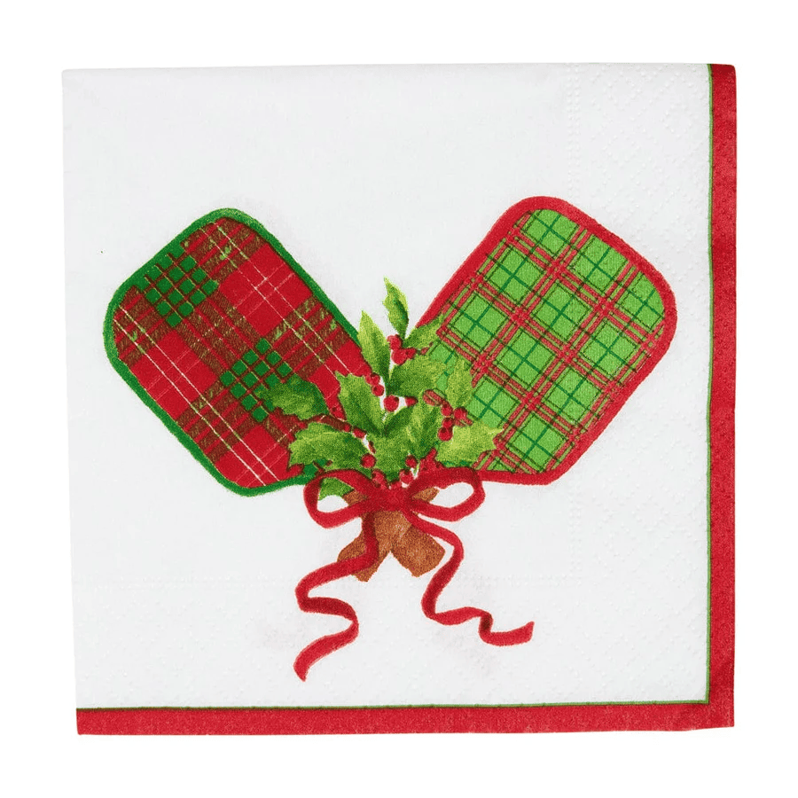 Christmas Pickleball Cocktail Napkins - 20 Per Package