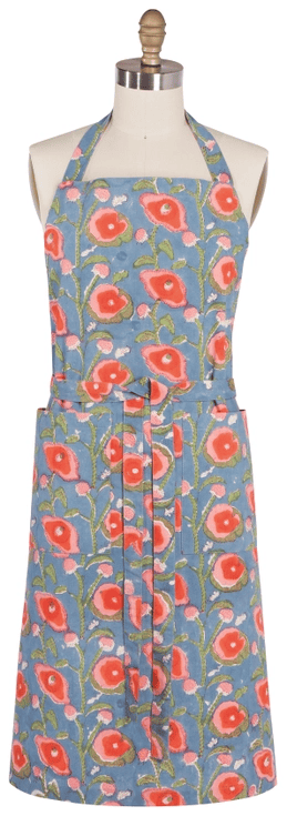 Poppy Block Print Apron