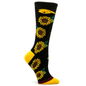 Pocket Socks - Sunflower on Black - Womens