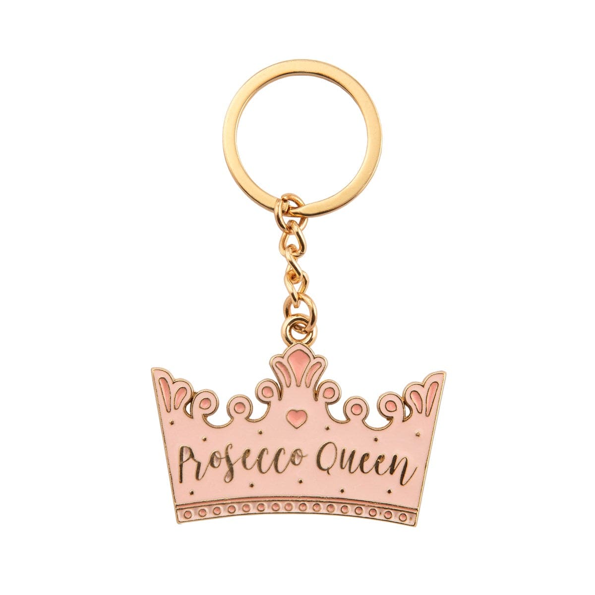 Prosecco Queen Crown Enamel Keychain