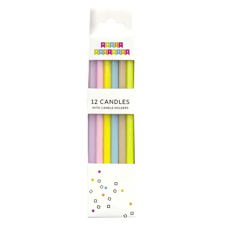 Pastel Rainbow Gradient 12 Candle Set