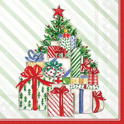 Disposable Paper Lunch Napkins Christmas Presents Tree 20 Count