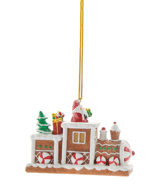 Santa Gingerbread Train Ornament