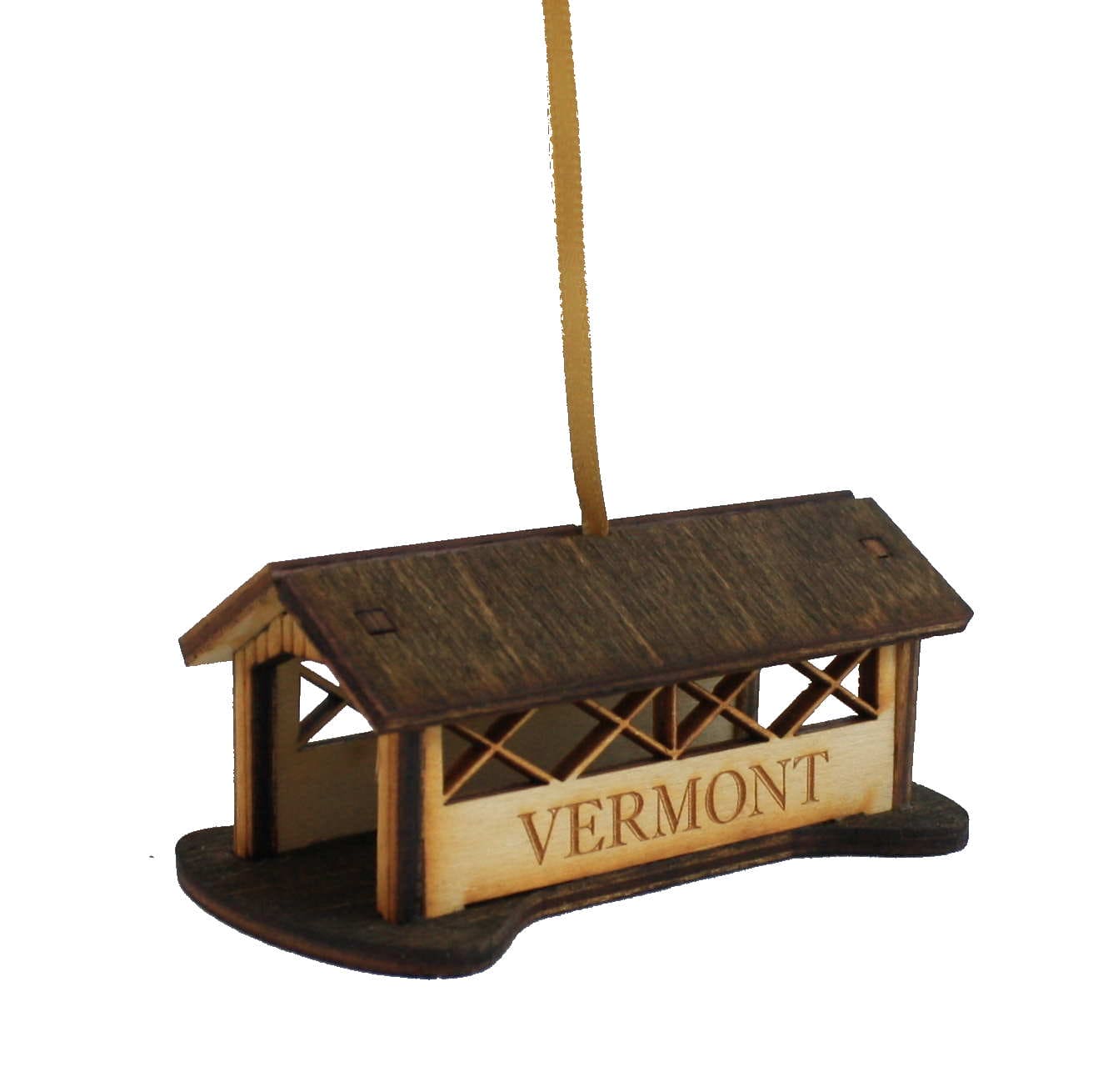 Wooden 3D Vermont Covered Bridge Ornament